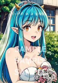 うる星やつら ラム風 ファンアート 高品質 美少女 アニメ ゲーム マンガ 同人 A4 ポスター 美女 コスプレ イラスト af122101GR