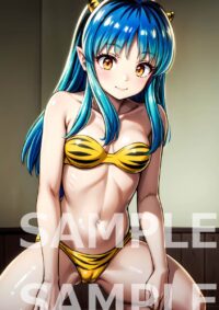 うる星やつら ラム風 ファンアート 高品質 美少女 アニメ ゲーム マンガ 同人 A4 ポスター 美女 コスプレ イラスト af240101H6