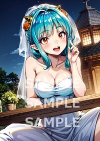 うる星やつら ラム風 ファンアート 高品質 美少女 アニメ ゲーム マンガ 同人 A4 ポスター 美女 コスプレ イラスト af117101HE
