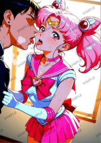 セーラームーン ちびうさ　美少女戦士セーラームーン　A4サイズ ポスター 高精細ポスター イラスト 同人 高品質 アニメ 86A7J