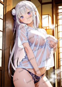 Re:ゼロから始める異世界生活 リゼロ エミリア A4サイズ ポスター 高精細ポスター イラスト 同人 高品質 アニメ 87ABJ