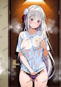 Re:ゼロから始める異世界生活 リゼロ エミリア A4サイズ ポスター 高精細ポスター イラスト 同人 高品質 アニメ 87AKZ